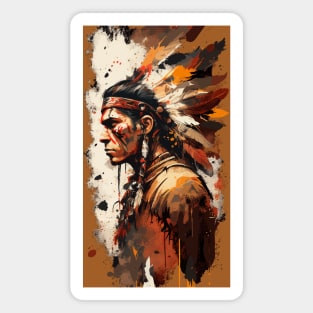 Native American Warrior V4 Magnet